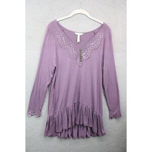 Matilda Jane Purple Long Sleeve Dress/Tunic-Size Small-Ruffle-BOHO